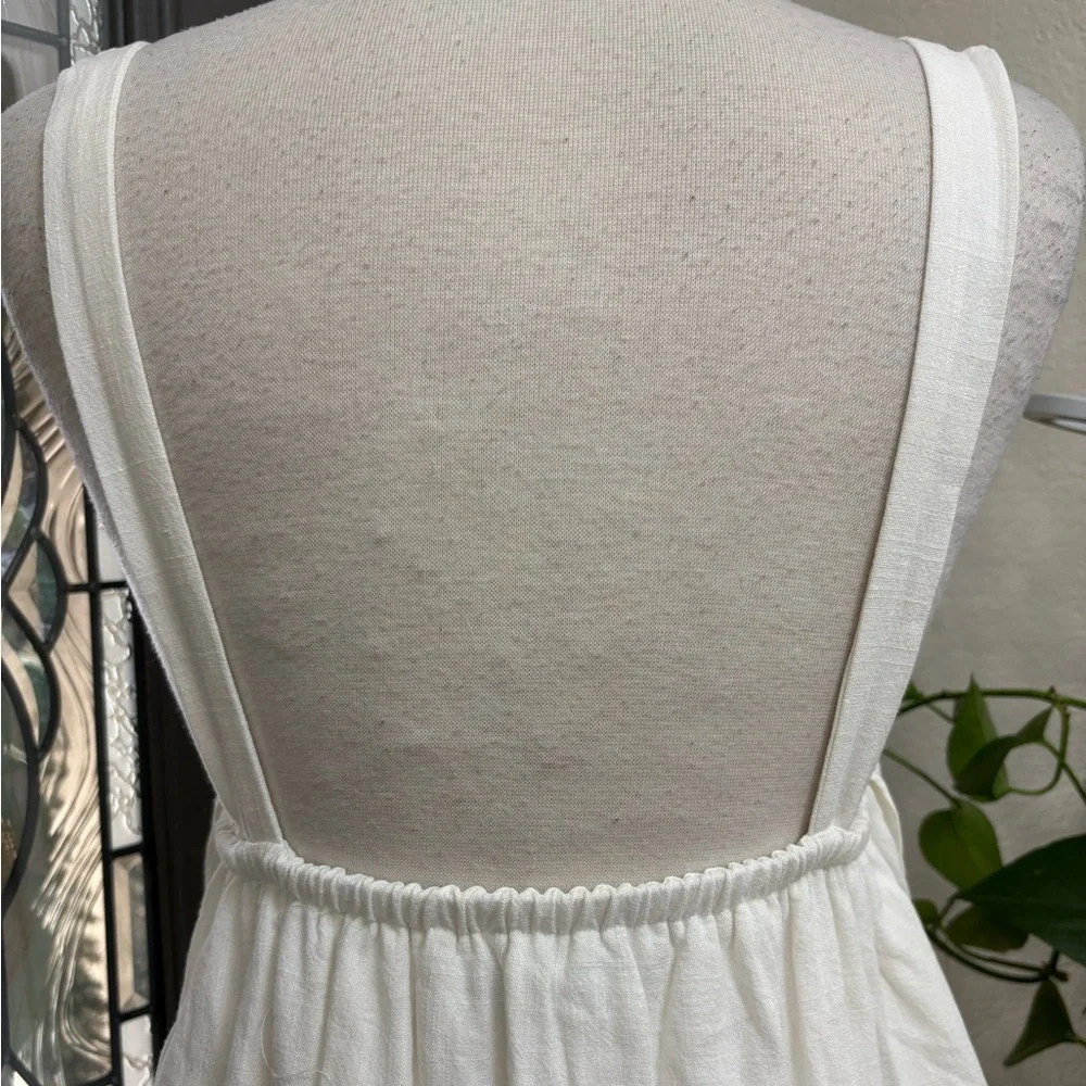 NWT Lulu's Darling Perfection White Tiered Tie-Back Mini Skater Dress | Size M - Picture 7 of 12